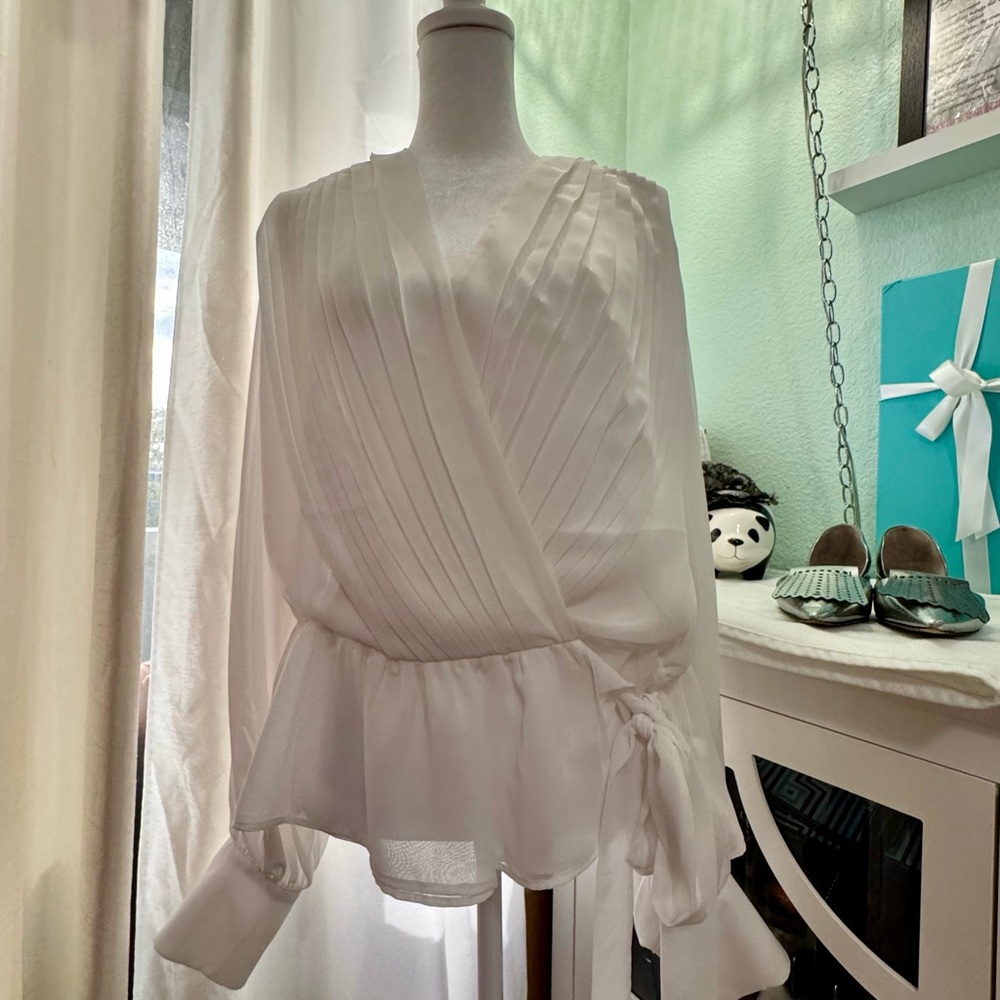 Express White Peplum Blouse
